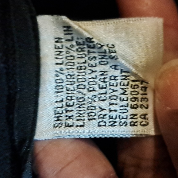 Talbots Classic Irish Linen Pants Trousers Black Business Minimalist Office - Picture 5 of 8